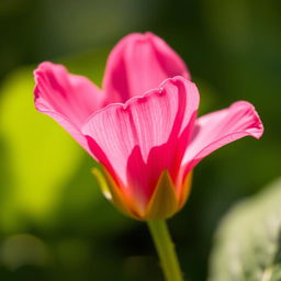 A close-up, artistic representation of a pink flower with delicate petals, showcasing vibrant colors and intricate textures