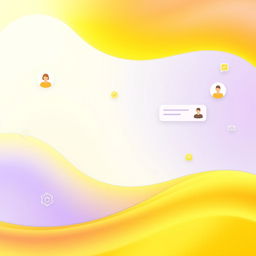 A vibrant and modern background design for a CRM panel chat section, featuring creamy and yellow gradient colors