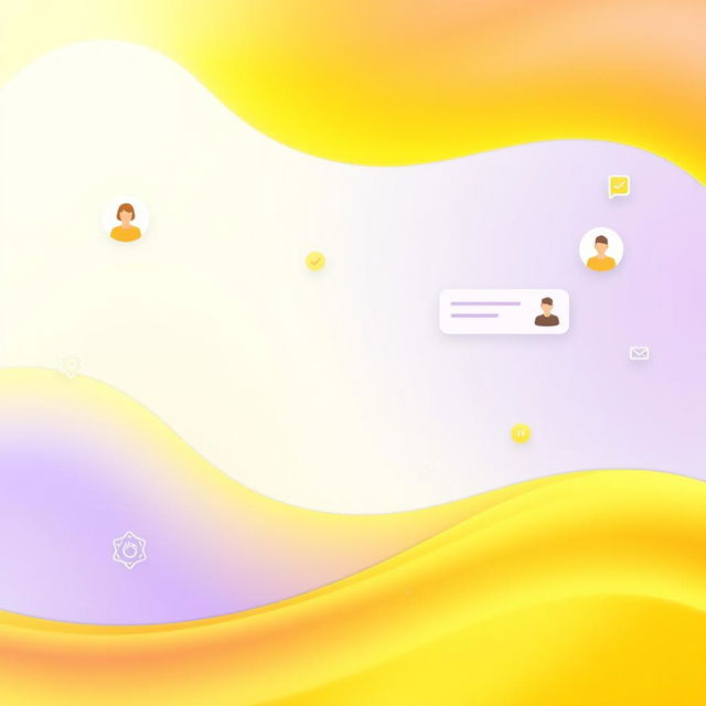 A vibrant and modern background design for a CRM panel chat section, featuring creamy and yellow gradient colors