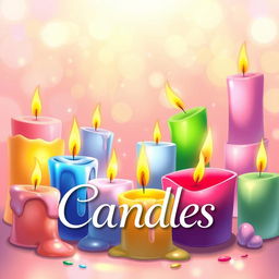 A vibrant illustration of colorful candles with an anime-inspired cover design