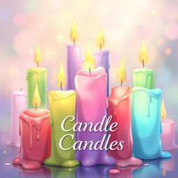 A vibrant illustration of colorful candles with an anime-inspired cover design