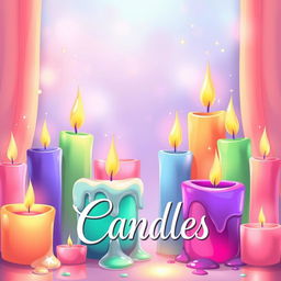 A vibrant illustration of colorful candles with an anime-inspired cover design