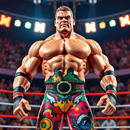 A muscular and powerful representation of a wrestler inspired by Big E