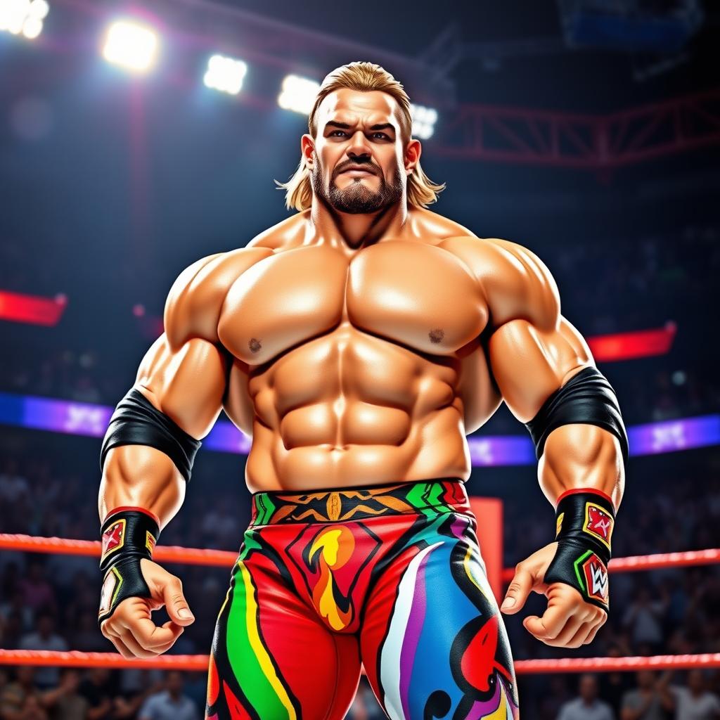 A muscular and powerful representation of a wrestler inspired by Big E