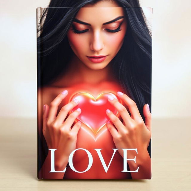 A captivating book cover featuring a woman with long, flowing black hair, her eyes gently closed in a serene expression