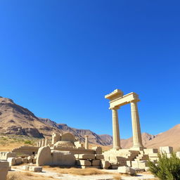 A stunning view of the ancient city of Persepolis in Iran, showcasing its remarkable architecture and historical significance