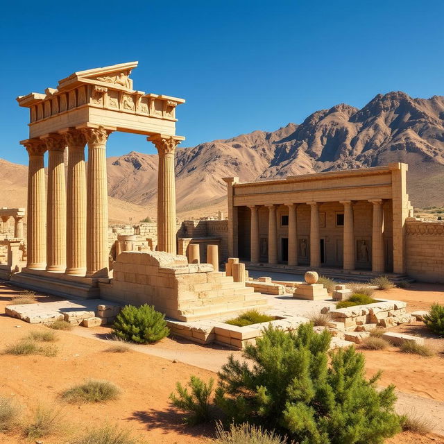 A stunning view of the ancient city of Persepolis in Iran, showcasing its remarkable architecture and historical significance