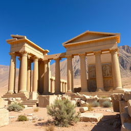 A stunning view of the ancient city of Persepolis in Iran, showcasing its remarkable architecture and historical significance