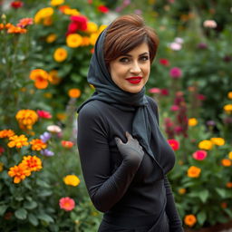 A charming and beautiful 60-year-old Iranian woman, exuding confidence and allure