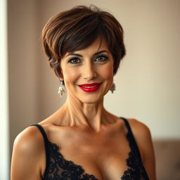 A charming and attractive 60-year-old Iranian woman, displaying confidence and beauty
