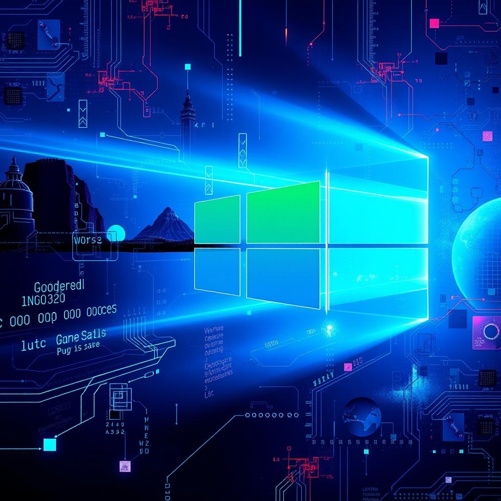 A striking wallpaper for a gaming enthusiast who works with the Windows logo featured prominently