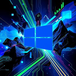 A striking wallpaper for a gaming enthusiast who works with the Windows logo featured prominently