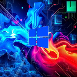 A striking wallpaper for a gaming enthusiast who works with the Windows logo featured prominently