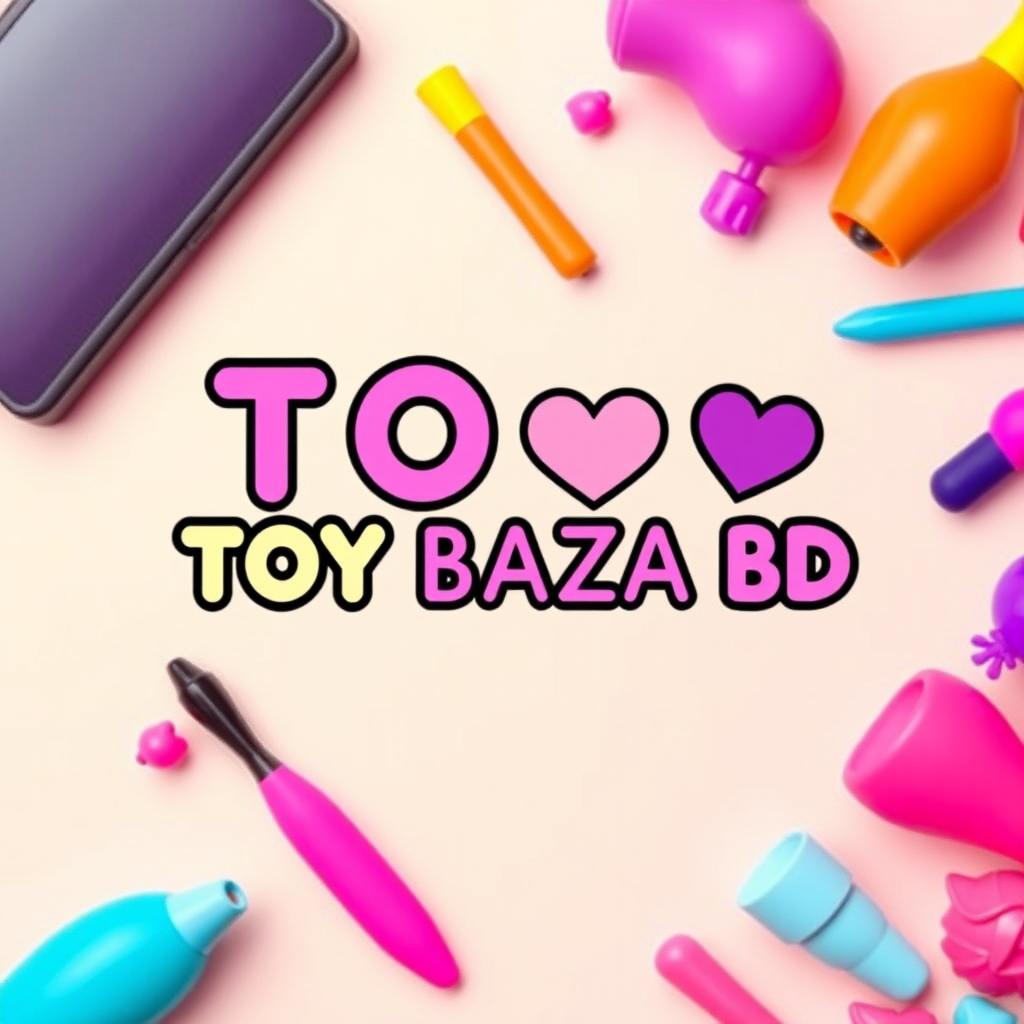 A vibrant and playful Facebook profile picture for a sex toy business named 'TOY BAZA BD'