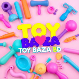 A vibrant and playful Facebook profile picture for a sex toy business named 'TOY BAZA BD'