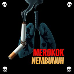 A bold and striking anti-smoking poster that conveys the dangers of smoking