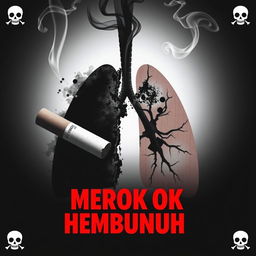A bold and striking anti-smoking poster that conveys the dangers of smoking