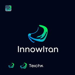 A modern and innovative logo redesign for a tech company, featuring a sleek and dynamic abstract symbol representing connectivity and forward-thinking technology