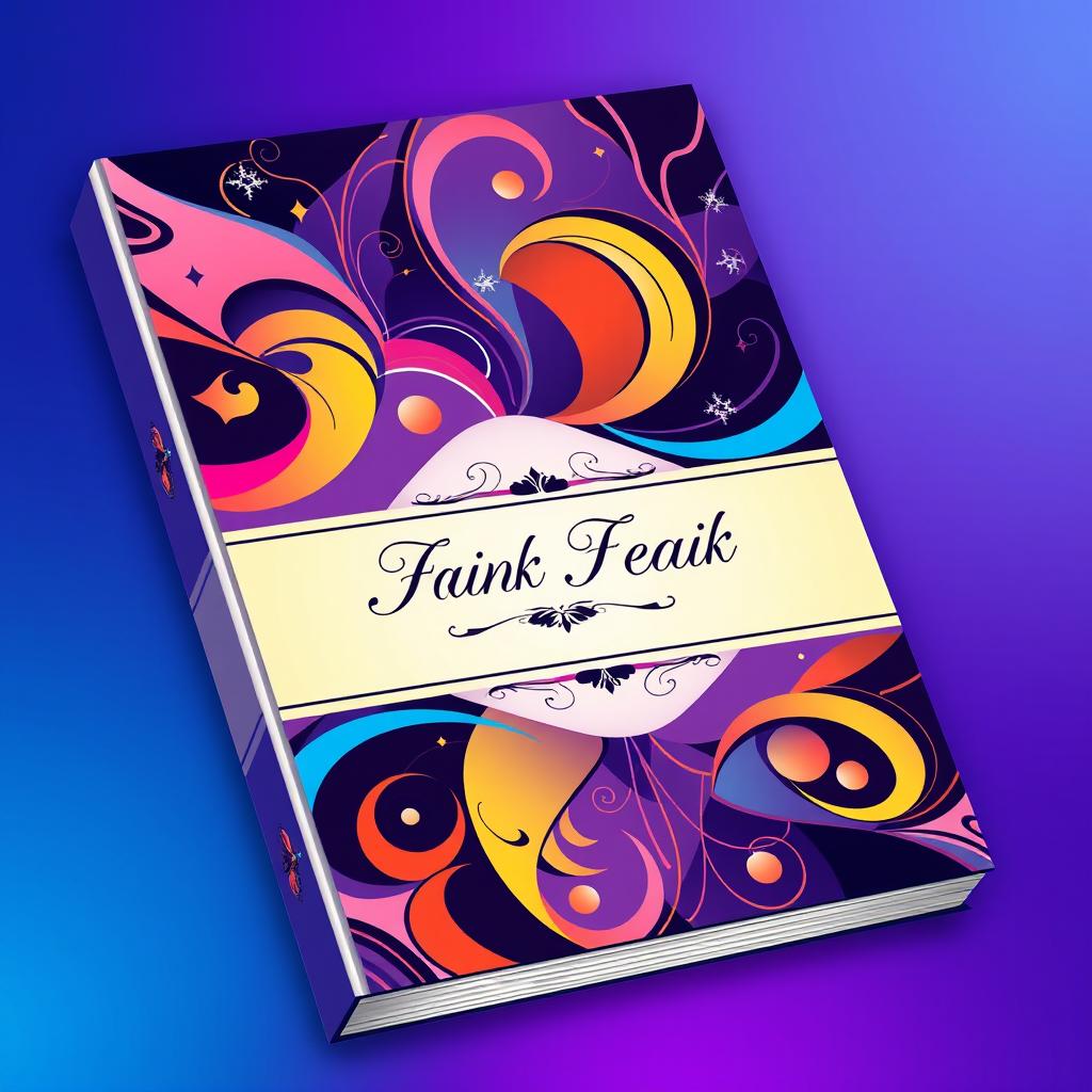 A beautifully designed book cover featuring an abstract geometric pattern with dynamic shapes and vibrant colors