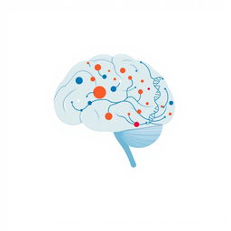 A clean and minimalist vector illustration depicting the interplay between cancer and brain evolution