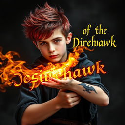 An eerie and captivating ebook cover for a dark magic novel titled 'Secrets of the Direhawk' by author Tom Fisher, prominently displayed just once on the cover