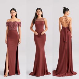 A trio of modern Filipiniana graduation outfits that blend class and a touch of allure, each featuring stylish designs that tastefully reveal some skin while maintaining a sophisticated look