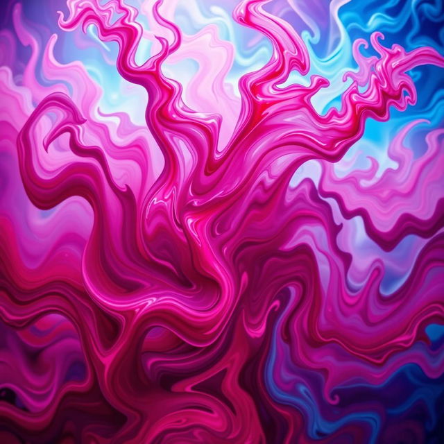 A vibrant and dynamic abstract representation of the concept of orgasm, depicted through swirling colors that express intense emotions and sensations