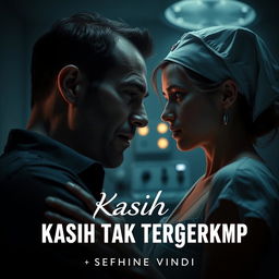 An intense and dramatic scene depicting a man who is a husband, caught in a moment of infidelity with a nurse in a hospital setting