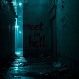 A gritty urban scene featuring a dark, ominous alleyway
