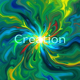 A vibrant abstract art piece representing the concept of 'creation'