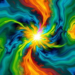 A vibrant abstract art piece representing the concept of 'creation'
