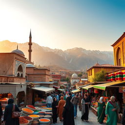 A vibrant and picturesque landscape of Iran, showcasing the diverse cultural heritage and natural beauty
