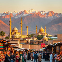 A vibrant and picturesque landscape of Iran, showcasing the diverse cultural heritage and natural beauty