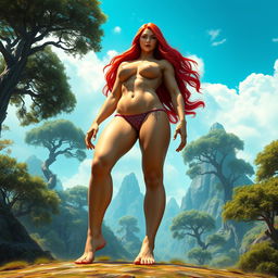 A beautiful giant woman standing tall, exuding strength and confidence