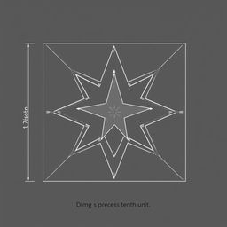 A schematic diagram of a dual star frame, with a design that emphasizes an intricate and elaborate layout, showcasing two star shapes interconnected within a robust structural framework
