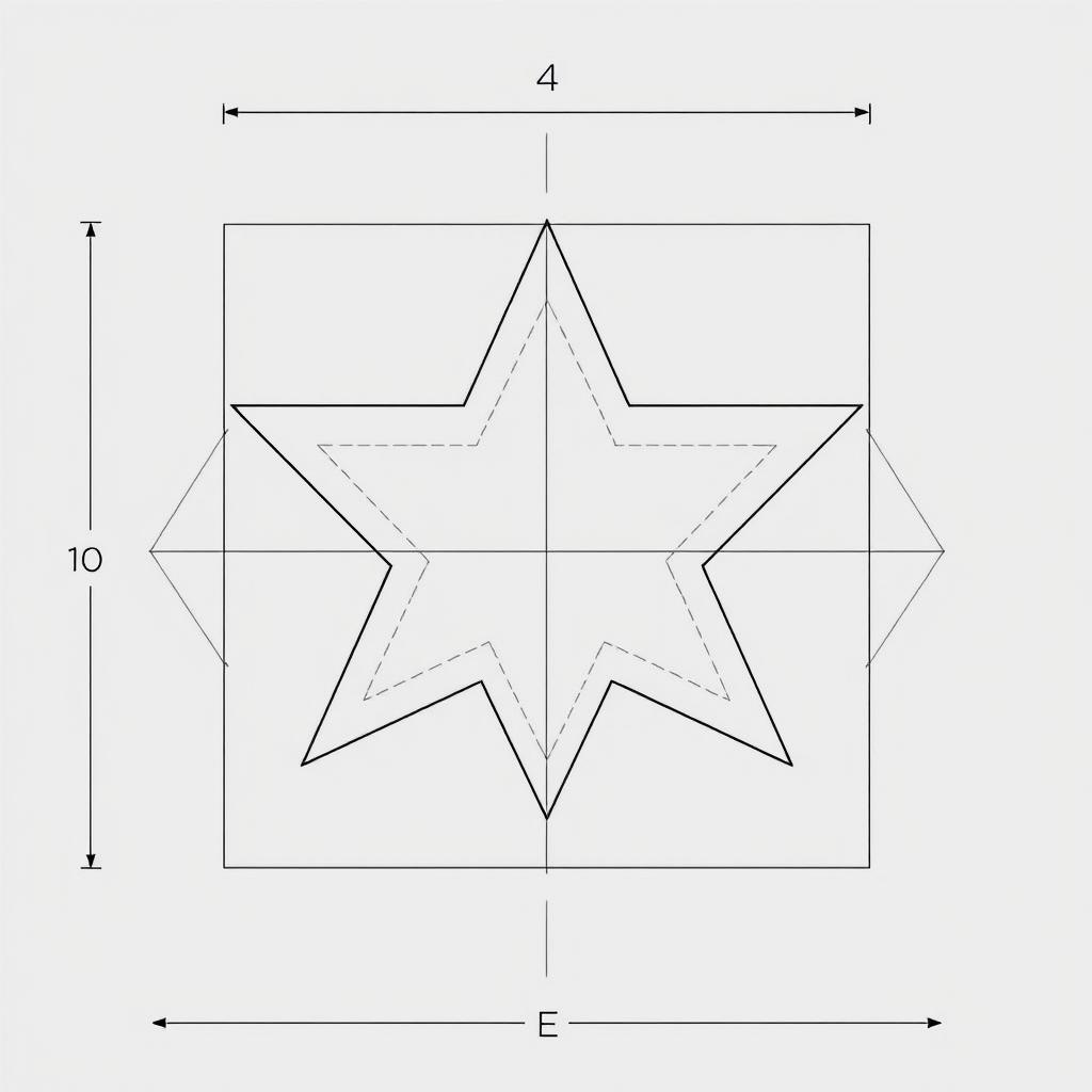 A schematic diagram of a dual star frame, with a design that emphasizes an intricate and elaborate layout, showcasing two star shapes interconnected within a robust structural framework