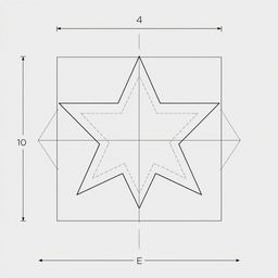 A schematic diagram of a dual star frame, with a design that emphasizes an intricate and elaborate layout, showcasing two star shapes interconnected within a robust structural framework