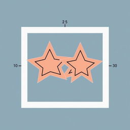 A schematic diagram of a dual star frame design, showcasing two star shapes intricately connected within a framework