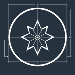 A schematic diagram of a dual star frame design, showcasing two star shapes intricately connected within a framework