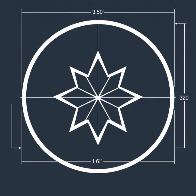 A schematic diagram of a dual star frame design, showcasing two star shapes intricately connected within a framework