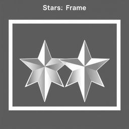 A schematic diagram of a dual five-pointed star frame design, featuring two interlinked five-point stars within a well-defined structural framework