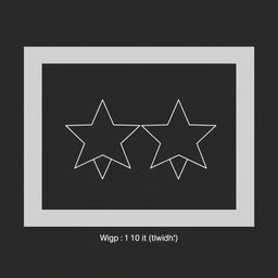A schematic diagram of a dual five-pointed star frame design, featuring two interlinked five-point stars within a well-defined structural framework