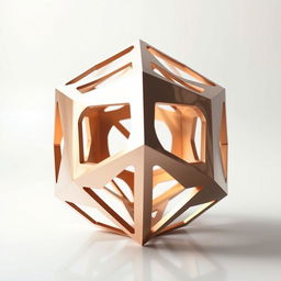 A creative geometric shape design featuring intricate cutouts and unique angles