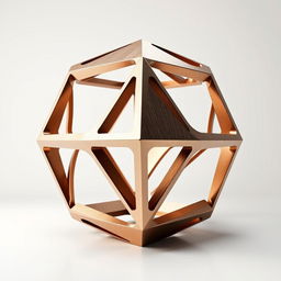 A creative geometric shape design featuring intricate cutouts and unique angles