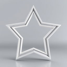 A detailed 3D rendering of a five-pointed star frame, designed to calculate frame width
