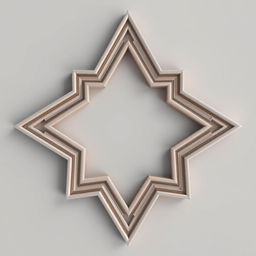 A detailed 3D rendering of a five-pointed star frame, designed to calculate frame width