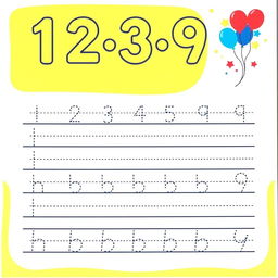 A number tracing worksheet designed for children, featuring large, bold numbers (0-9) at the top with clear directional arrows guiding tracing