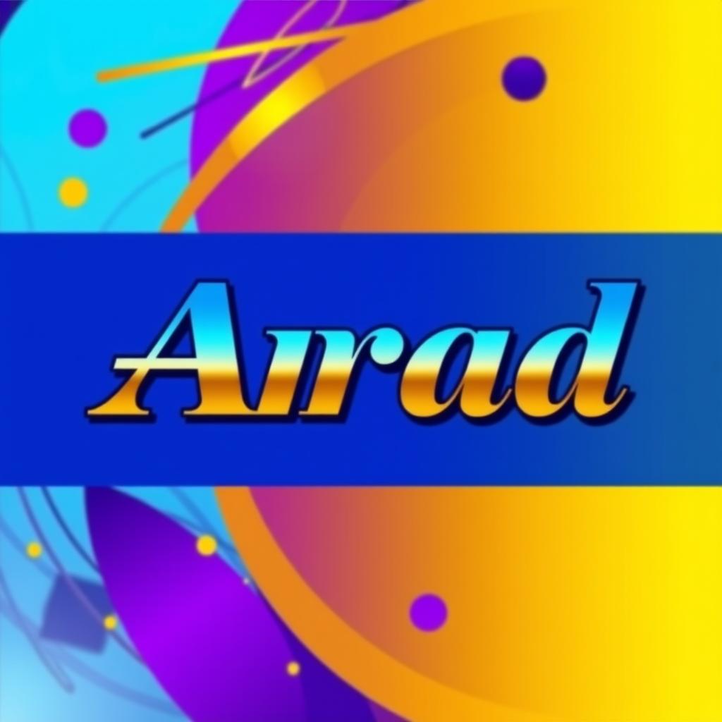 A vibrant digital art profile featuring the name 'Arad' designed in an artistic font