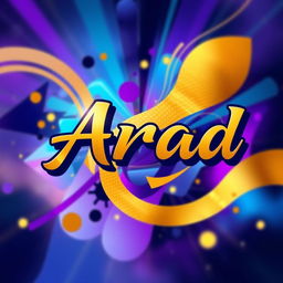 A vibrant digital art profile featuring the name 'Arad' designed in an artistic font