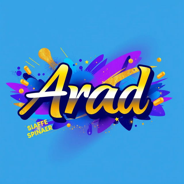 A vibrant digital art profile featuring the name 'Arad' designed in an artistic font